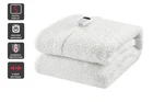 Brosa Multi-Zone Sherpa Fitted Electric Blanket (Single), White, Blankets &