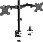 WALI Dual Monitor Desk Mount, Monitor Stand for 2 Monitors Up to 27inch, Dual Monitor Mount Max 22lbs for Home, Office, School (M002), Black