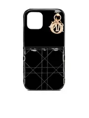 Dior Case Iphone 13 Pro in Patent Black Cannage