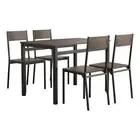 Coaster Lana 5-piece Wood Top Dining Set Dark Brown and Matte Black