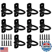 D Rings Tie Down Anchors Hooks, 10pcs 1/4" Heavy Duty Tie Down D Rings, Black