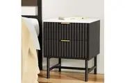 Artiss Bedside Table 2 Drawers - Black