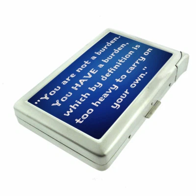 Burden Em1 100's Size Cigarette Case with Built in Lighter Metal Wallet