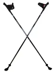 LEKI Nordic Walking Force Aluminum Trekking Poles Black/Blue 115cm