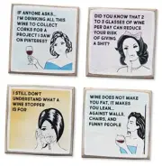Wine Coasters with Holder - Funny Gifts for Women - Hostess Gifts - Funny Wine
