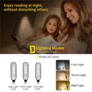 Rechargeable Book Light Mini 7 LED Reading Light 3-Level Warm Cool White Flexibl