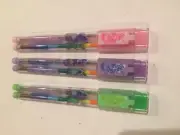 3 Micky Mouse graphite / multicolor stacked cap pencil sets with eraser and cap