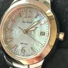 Citizen Eco-Drive Ladies Silhouette Sport MOP Two Tone Bracelet Watch EW1676-52D