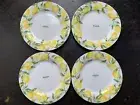 Mikasa Lemons Bone China White / Yellow Large Dinner Plates 11" Set of Four NEW