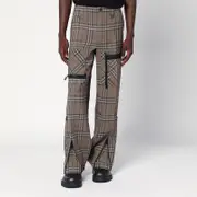 [Burberry] Cargo pants check pattern in silk blend 48 IT Brown