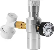 Upgrade Dual-Stage CO2 Regulator Mini Keg Regulator, 0-60PSI Portable Beer Keg Charger Regulator for Kegerator, CO2 Dispenser with 3/8" Thread Adapter & Gas Ball Lock Quick Disconnect for Homebrew