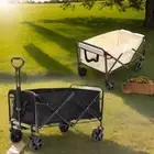 Foldable Beach Trolley 150KG Capacity 5" Wheels Lockable Handle Garden Outdoor