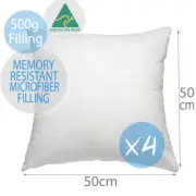 4x Aus Made Premium Polyester Microfibre Pillow Cushion Inserts 50x50CM