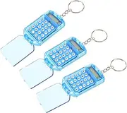 TOGEVAL 3 Pcs Mini Transparent Flip Calculator Keychain Cute Portable Calculator for Students Compact Design for Stylish Keychain Accessory for Quick Calculations
