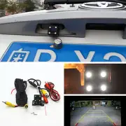 Car Rear View 4 LED Backup Reverse Waterproof Monitor Parking CCD Square Camera
