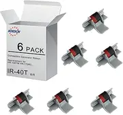 6 Pack Compatible Calculator Ribbon Replacement for Casio hr-100tm hr-170RC Ink IR-40T Calculator Ink Roller Compatible with Casio HR-100TM Canon P23-dhv CP13 Sharp EL-1801V, Individually Sealed, B/R