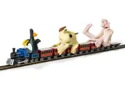 1993 Wallace & Gromit Diecast Model Car & 5-Piece Train Coaches Set - The Wro...