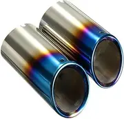 2pcs Car Compatible for BMW E90 E92 325 2006 2007 2008 2009 2010 Exhaust Systems Nozzle Muffler Pipe Tip Tailpipe Car Accessories 3 Colors(Blue)