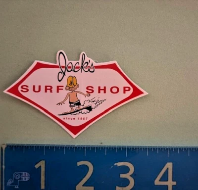 Jack's Surf Shop STICKER Cartoon Surfer Classic Murphy OG Vintage Surfing Beach
