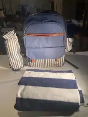 Sunflora Picnic Backpack for 4 Person Picnic Basket Complete Set New in the box