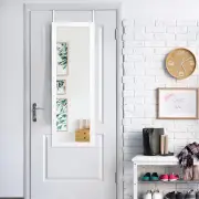 CostwayWall/Door Mounted Jewelry Armoire with Storage Shelves and 2 Hanging Hook-White