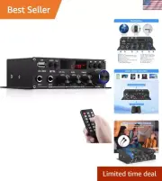 Stereo Amplifier Receiver for Home Speakers, Bluetooth5.0 Hifi Mini Audio Amp...