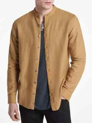 NWT $448 John Varvatos Bert Long Sleeve Shirt In Brown Size: Small