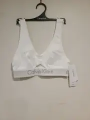 Calvin Klein White Unlined Bralette Size Small New