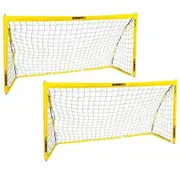 2x Summit Pop Up Fastnet Soccer Goal Futsal Football Portable Flexible 1.5m x 0.9m