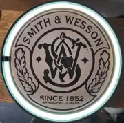 New Smith & Wesson SIGN 12" Round Led Neon Light. Perfect Christmas Gift.