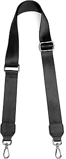 VersaKits Black Bag Strap with Black Buckles 1-1/2 Inch Wide Universal Replacement Adjustable Shoulder Strap Belt for Shoulder Bags Messenger Purse Crossbody Bag