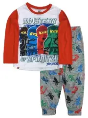 Lego Ninjago Boys Lightweight White & Red Ninja Pajamas Sleep Set Medium 8