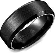 [Jude Jewelers] 8mm Black Titanium, Stainless Steel Classical, Simple Plain Ring Wedding Band