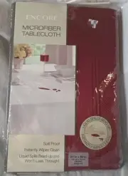 ENCORE Red Microfiber Fabric Tablecloth 60 X 84 Oblong