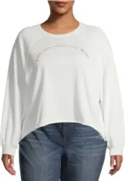 Gray by Grayson Social Womens Plus Size Long Sleeve Pullover Sweatshirt Sz 1X
