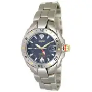 New Seiko Perpetual Calendar SLT046 Titanium GMT Quartz Vintage Watch NOS