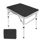 Aluminum Folding Small Table, Adjustable Height Lightweight Portable Camping ...