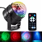 6W LED Remote Control Crystal Magic Ball Stage Light Water Wave RGB Effect for Christmas KTV Party 7757 US PLUG