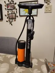 Bike Floor Pump Bicycle Tire Pump 160 PSI High Pressure Inflator Orange W/ Gauge