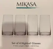 MIKASA Cora 14 Ounce Stemless Wine and Spirits Glass 4-Piece Set