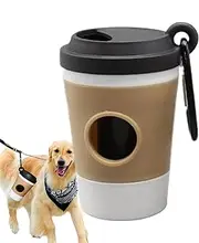 Dog Bag Holder | Coffee Cup Dog Poop Bag Dispenser,Portable Pet Trash Garbage Organizer with Carabiner Clip for Travelling, Walking, Park