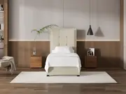 My Style Framed Headboard & Slimline Base - Single / Batiste Nougat / Standard Base