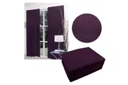 Pair of Faux Linen Blockout Pinch Pleat Curtains Plum by Home Innovations