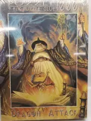 NEW SEALED Dragon Attack Wizard's Work Ref. 9.112 1000 Piece Puzzle Glue VTG 98'