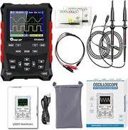 Oscilloscope Support Sine Triangle Signal Output Time Base and Amplitude Adjustable with 2500 Forms Storage Function Multicolor 2pcs Probes
