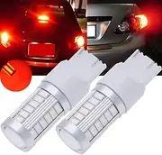 Binxind 7443, T20 Led Bulbs Red 900 Lumens Super Bright Turn Signals Light Brake Stop Parking Light Back Up Reverse Light Tail Light Bulb DC 12V 3.6W (Pack of 2)