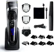Hatteker Professional Hair Trimmer Men's Beard Trimmer Precision Trimmer Long Hair Trimmer Men Battery and Mains Operated Waterproof 3 in 1