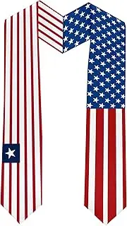 [Ruchikaj] 2025 Liberia Flag and USA Flag Graduation Stole Graduation Sash for International Student (Baccalaureate Gown and Hat Not Included), Liberia and Usa