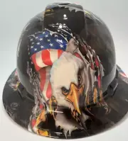 New Full Brim Hard Hat Custom Hydro Dipped INTENSE EAGLES USA FLAG
