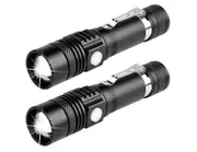 Mini LED Flashlights USB Rechargeable Small Keychain Flashlight , Portable Pocket Flash Light for Daily Using, Backpacking, Camping and Hiking etc - Transparent Green